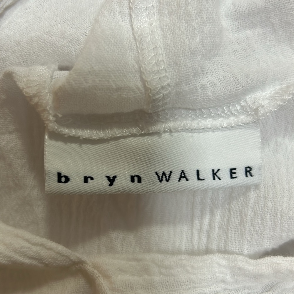 Bryn Walker white cotton gauze hoodie hooded hoody tunic top swim cover XL - Picture 8 of 13